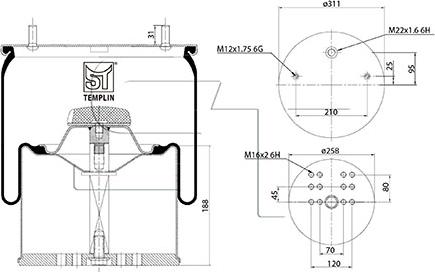 ST-Templin 04.060.6006.980 - Маншон, въздушно окачване vvparts.bg
