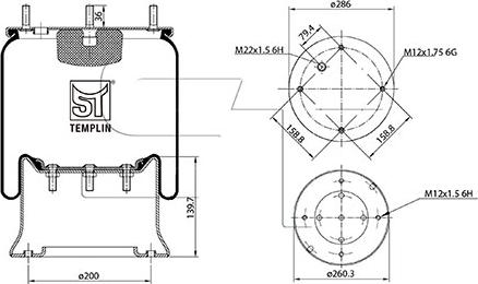 ST-Templin 04.060.6006.660 - Маншон, въздушно окачване vvparts.bg