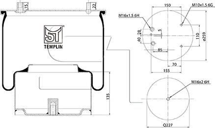 ST-Templin 04.060.6106.100 - Маншон, въздушно окачване vvparts.bg