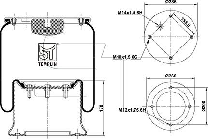 ST-Templin 04.060.6106.330 - Маншон, въздушно окачване vvparts.bg