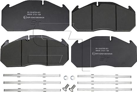 ST-Templin 03.120.8700.021 - Комплект спирачно феродо, дискови спирачки vvparts.bg