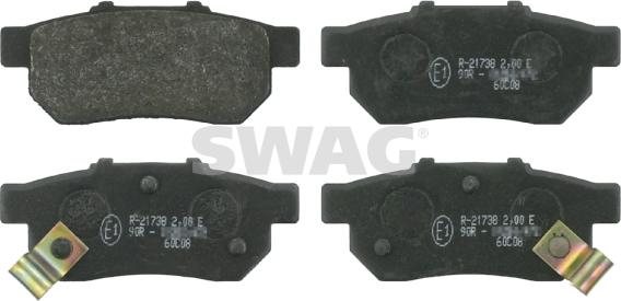 Swag 85 91 6301 - Комплект спирачно феродо, дискови спирачки vvparts.bg