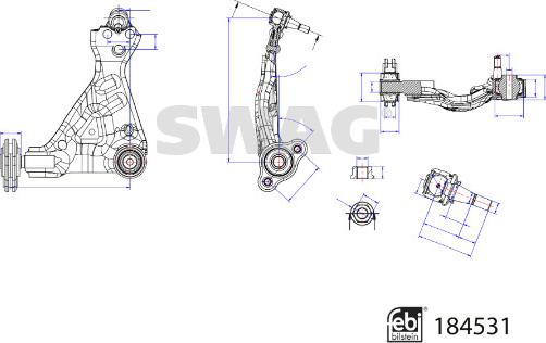 Swag 33 10 9424 - Носач, окачване на колелата vvparts.bg