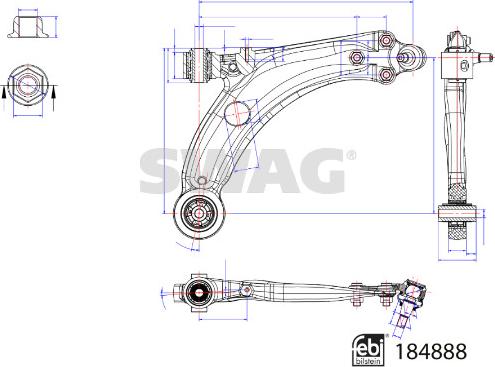 Swag 33 10 9629 - Носач, окачване на колелата vvparts.bg