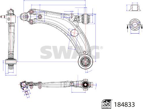 Swag 33 10 9625 - Носач, окачване на колелата vvparts.bg