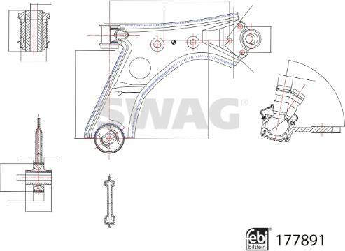 Swag 33 10 4354 - Носач, окачване на колелата vvparts.bg