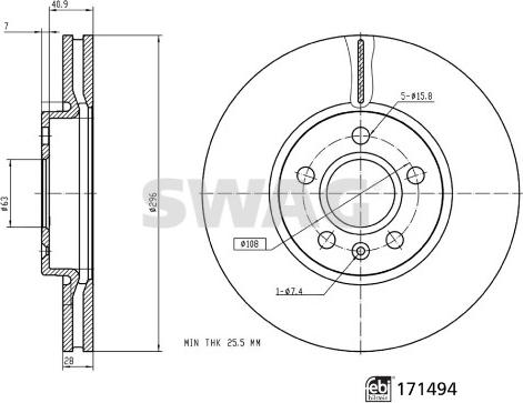 Swag 33 10 5609 - Спирачен диск vvparts.bg