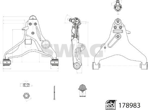 Swag 33 10 6996 - Носач, окачване на колелата vvparts.bg