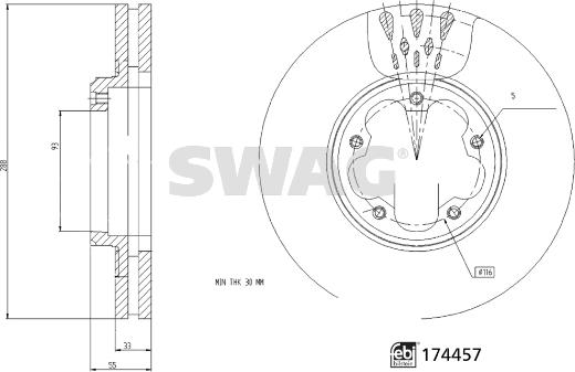 Swag 33 10 2209 - Спирачен диск vvparts.bg