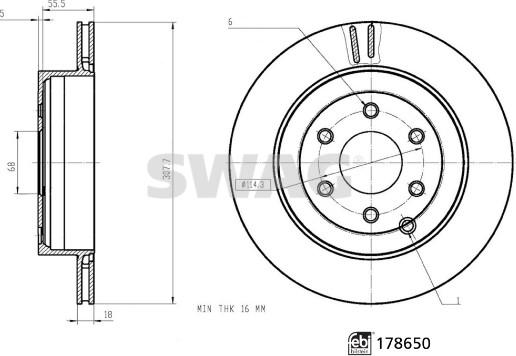 Swag 33 10 7354 - Спирачен диск vvparts.bg