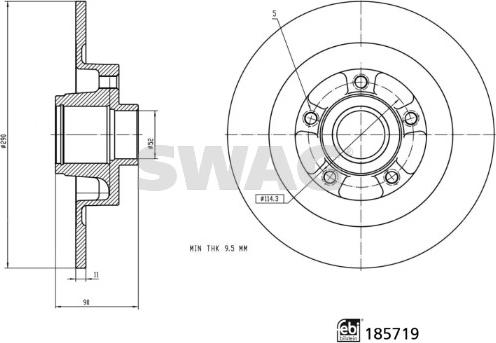 Swag 33 11 0036 - Спирачен диск vvparts.bg