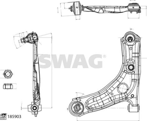 Swag 33 11 0144 - Носач, окачване на колелата vvparts.bg