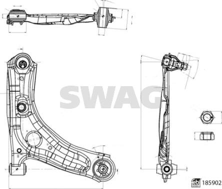 Swag 33 11 0143 - Носач, окачване на колелата vvparts.bg