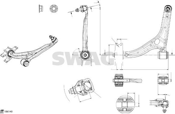 Swag 33 11 0265 - Носач, окачване на колелата vvparts.bg