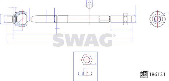 Swag 33 11 0260 - Аксиален шарнирен накрайник, напречна кормилна щанга vvparts.bg