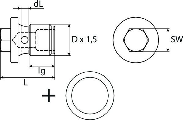 SWGAutomotive 243 18  151 80 - Болтова пробка, маслен картер vvparts.bg