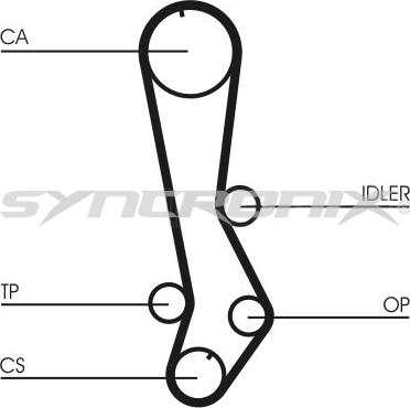 SYNCRONIX SY0876N - Ангренажен ремък vvparts.bg