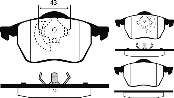 AUTO DELTA DP2033 - Комплект спирачно феродо, дискови спирачки vvparts.bg