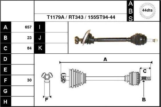 Technika 38155A - Полуоска vvparts.bg