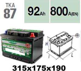 Technika TKA87 - Стартов акумулатор vvparts.bg