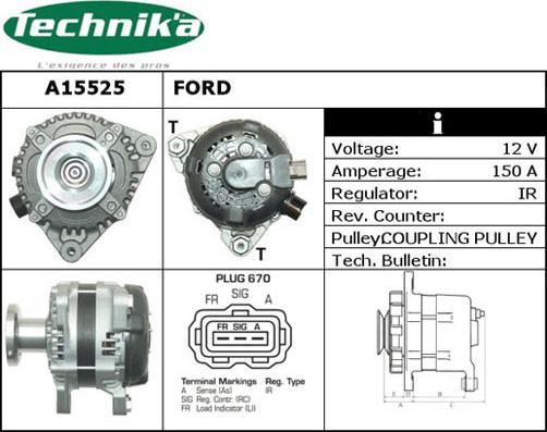 Technika A15525 - Генератор vvparts.bg