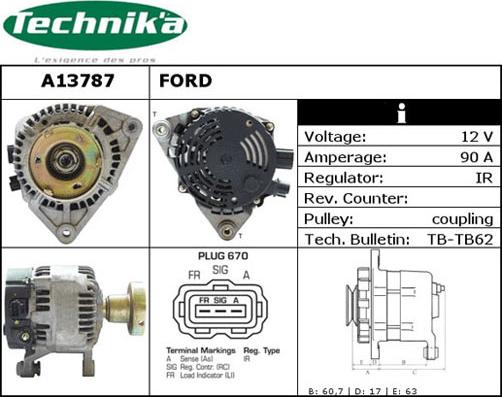 Technika A13787 - Генератор vvparts.bg