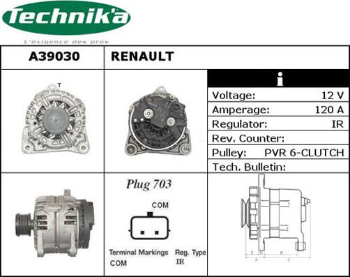 Technika A39030 - Генератор vvparts.bg