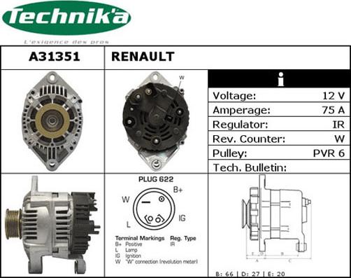 Technika A31351 - Генератор vvparts.bg