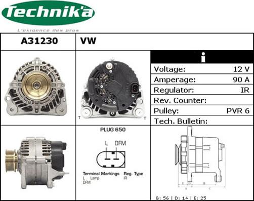 Technika A31230 - Генератор vvparts.bg