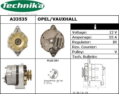 Technika A33535 - Генератор vvparts.bg