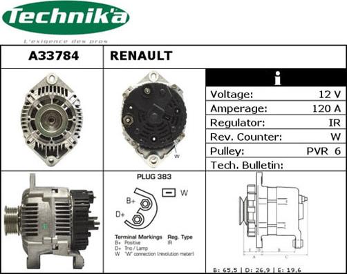 Technika A33784 - Генератор vvparts.bg