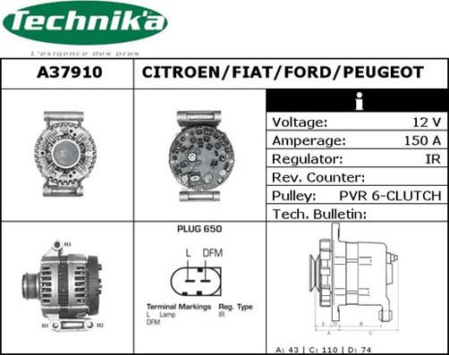 Technika A37910 - Генератор vvparts.bg