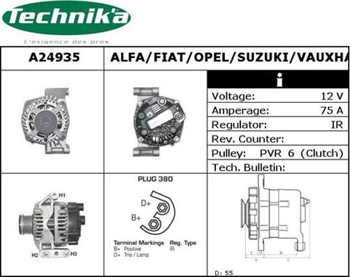 Technika A24935 - Генератор vvparts.bg