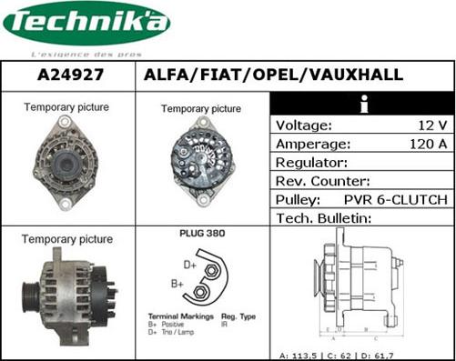 Technika A24927 - Генератор vvparts.bg