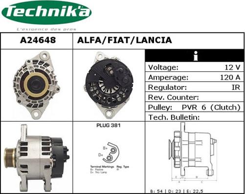 Technika A24648 - Генератор vvparts.bg