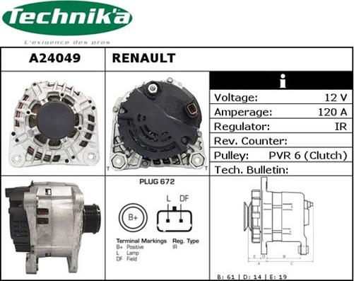 Technika A24049 - Генератор vvparts.bg