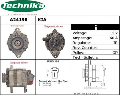 Technika A24198 - Генератор vvparts.bg