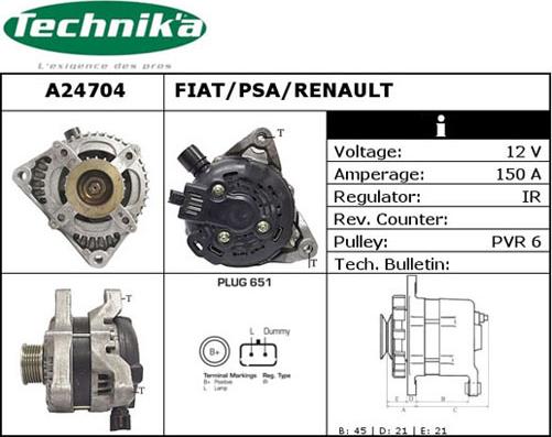 Technika A24704 - Генератор vvparts.bg