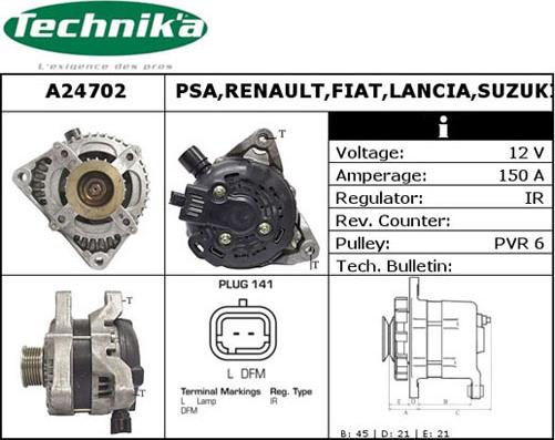 Technika A24702 - Генератор vvparts.bg