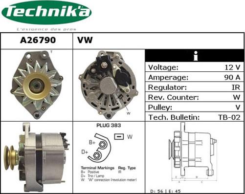 Technika A26790 - Генератор vvparts.bg