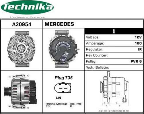 Technika A20954 - Генератор vvparts.bg