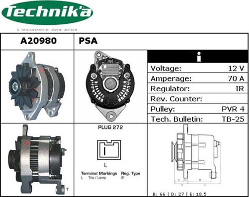 Technika A20980 - Генератор vvparts.bg