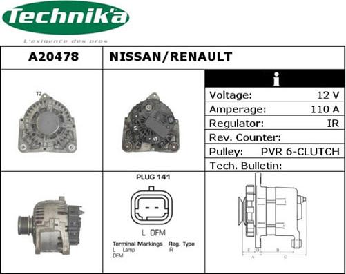 Technika A20478 - Генератор vvparts.bg