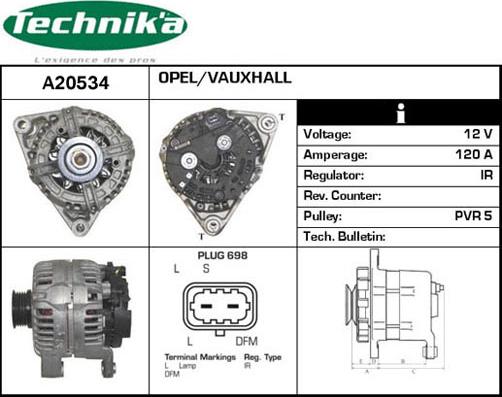 Technika A20534 - Генератор vvparts.bg