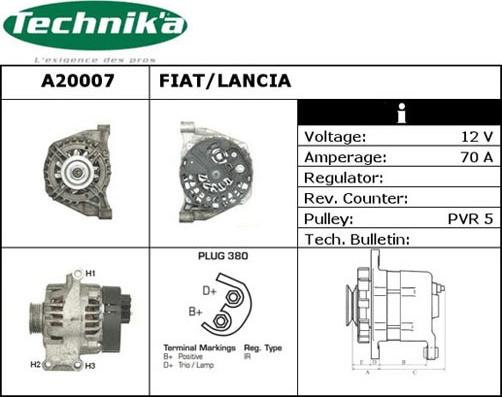 Technika A20007 - Генератор vvparts.bg