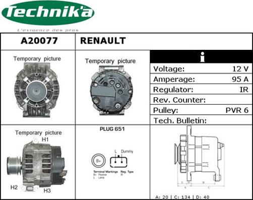 Technika A20077 - Генератор vvparts.bg