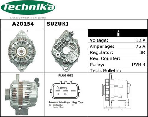 Technika A20154 - Генератор vvparts.bg