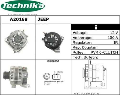 Technika A20168 - Генератор vvparts.bg