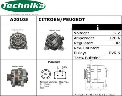 Technika A20105 - Генератор vvparts.bg