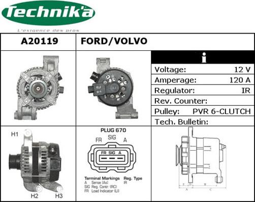 Technika A20119 - Генератор vvparts.bg